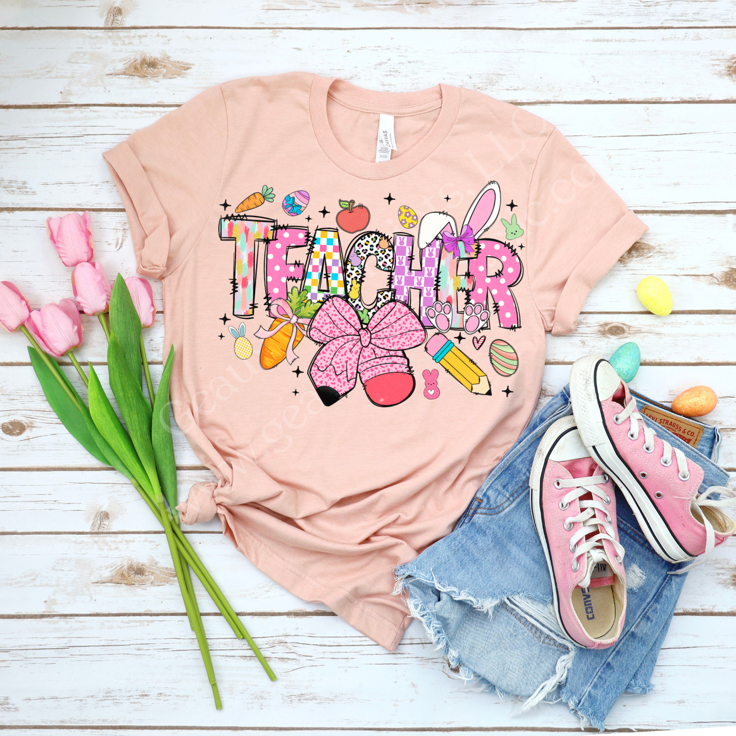 Teacher Easter 3 DTF Single Print