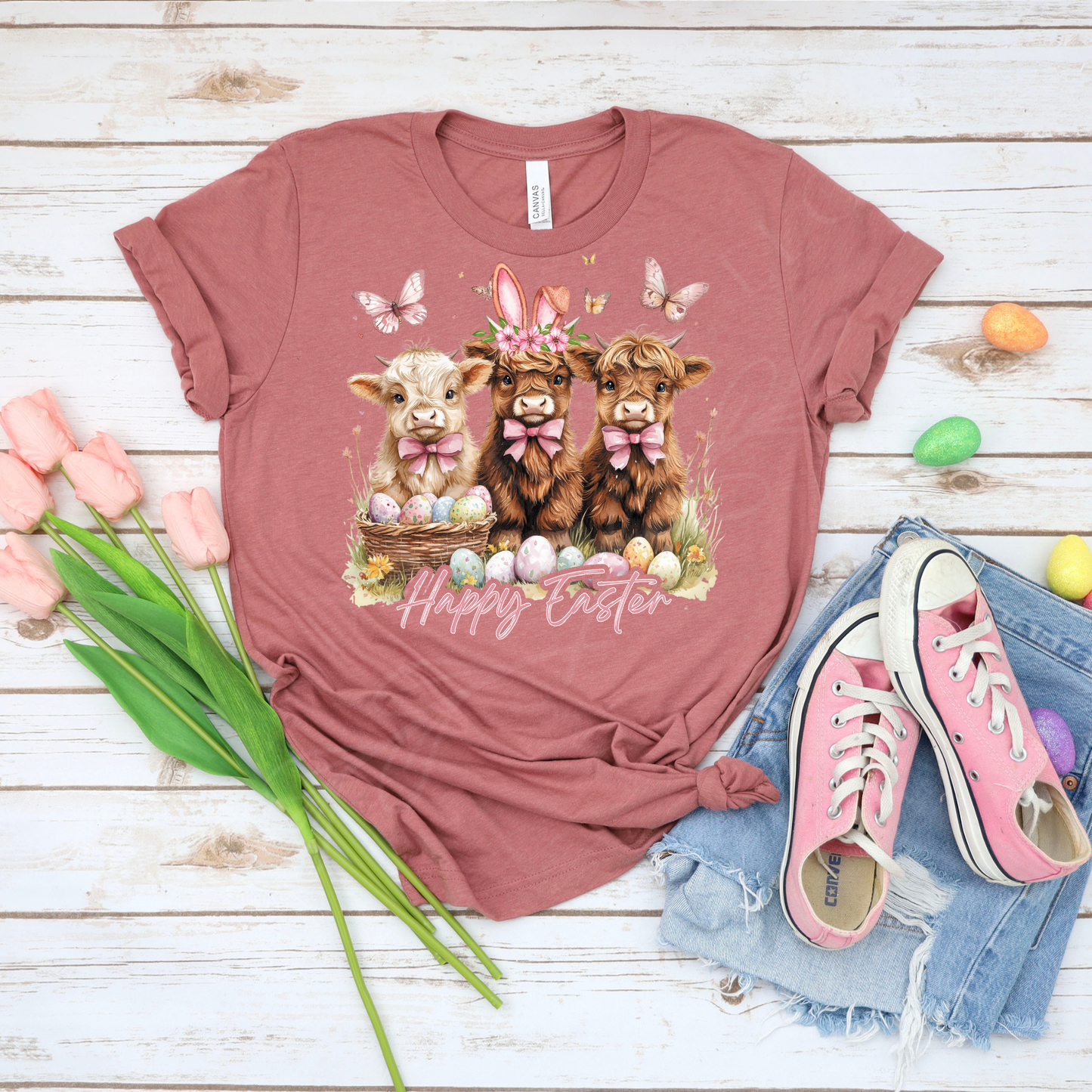 Triple Highland Easter - Heather Mauve Bella Canvas