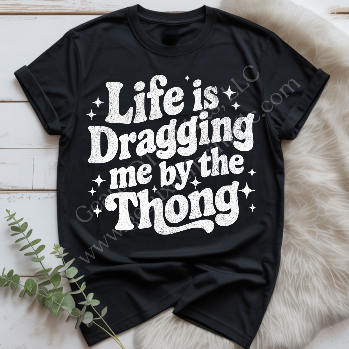 Dragging Me White DTF Single Print