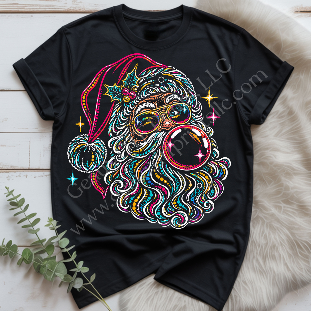 Neon Santa DTF Single Print