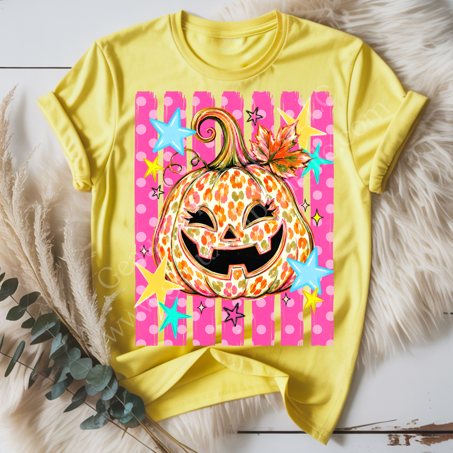 Neon Halloween Pumpkin DTF Single Print