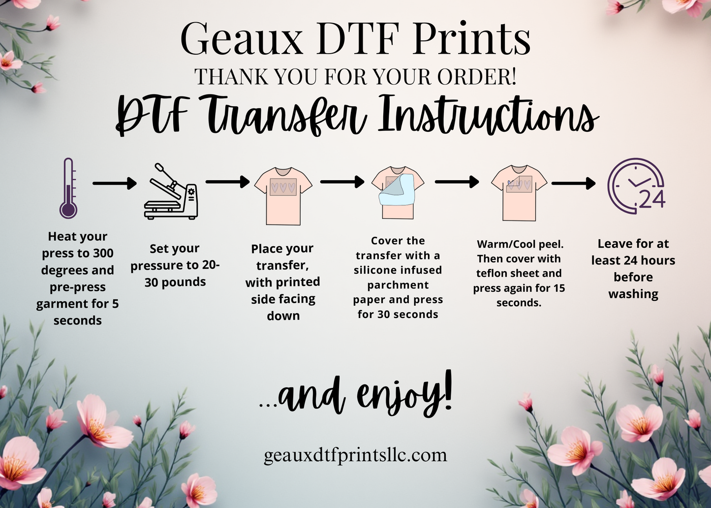 Care/Press Instructions