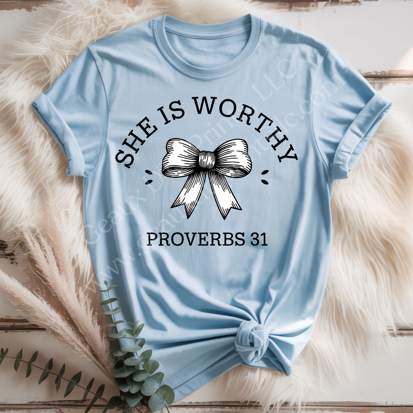 She is worthy DTF Single Print