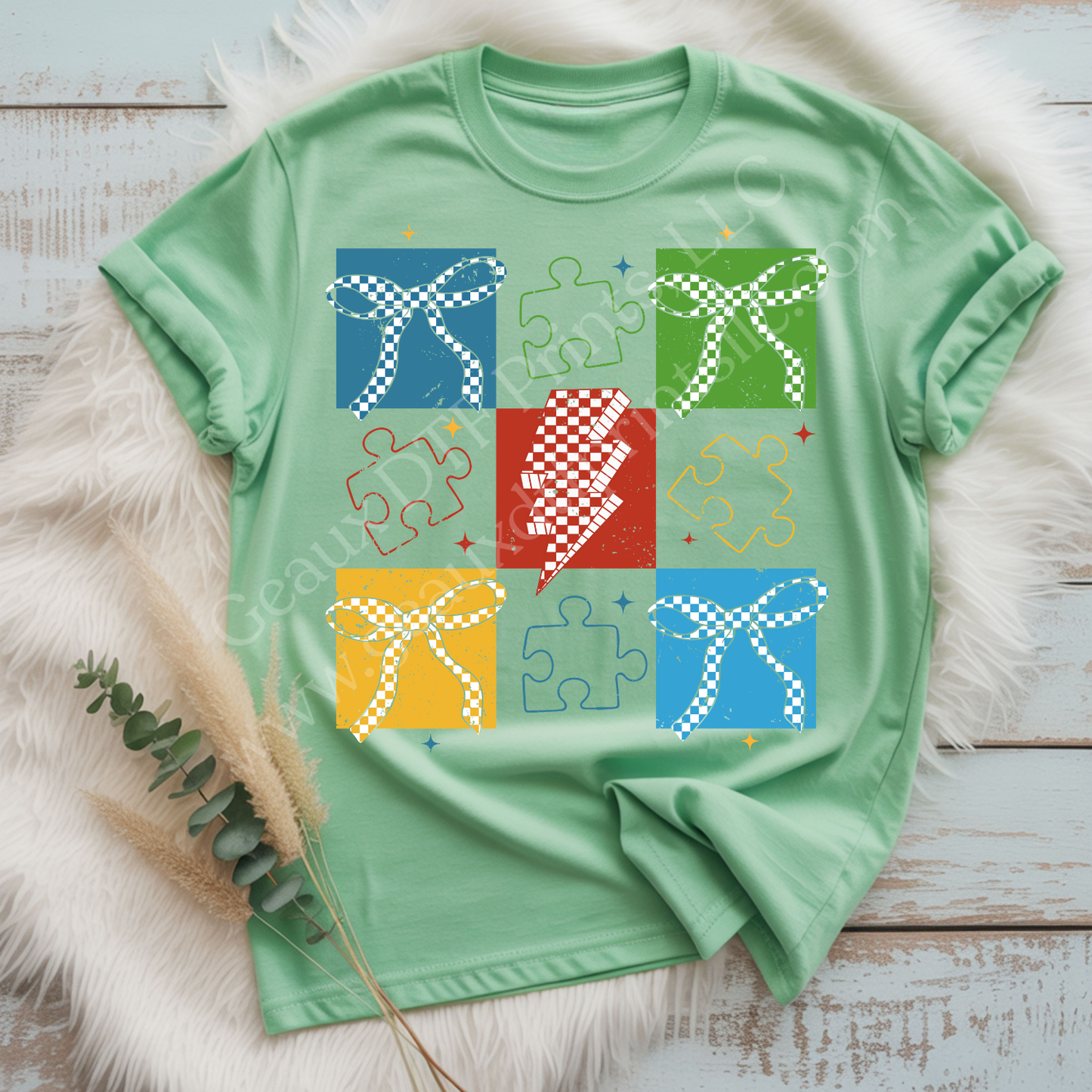 Autism w/ Bows DTF Single Print