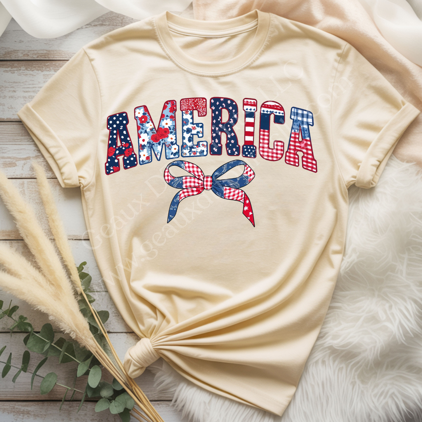 America Patchwork DTF Single Print