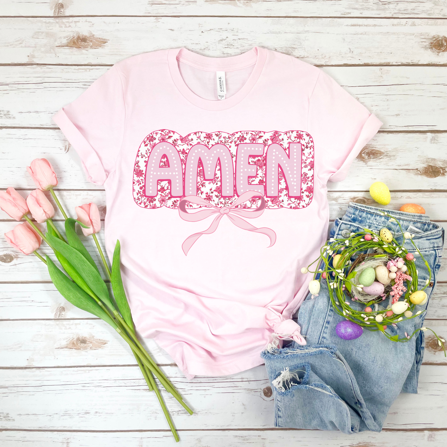 Amen 1 - Soft Pink Bella Canvas