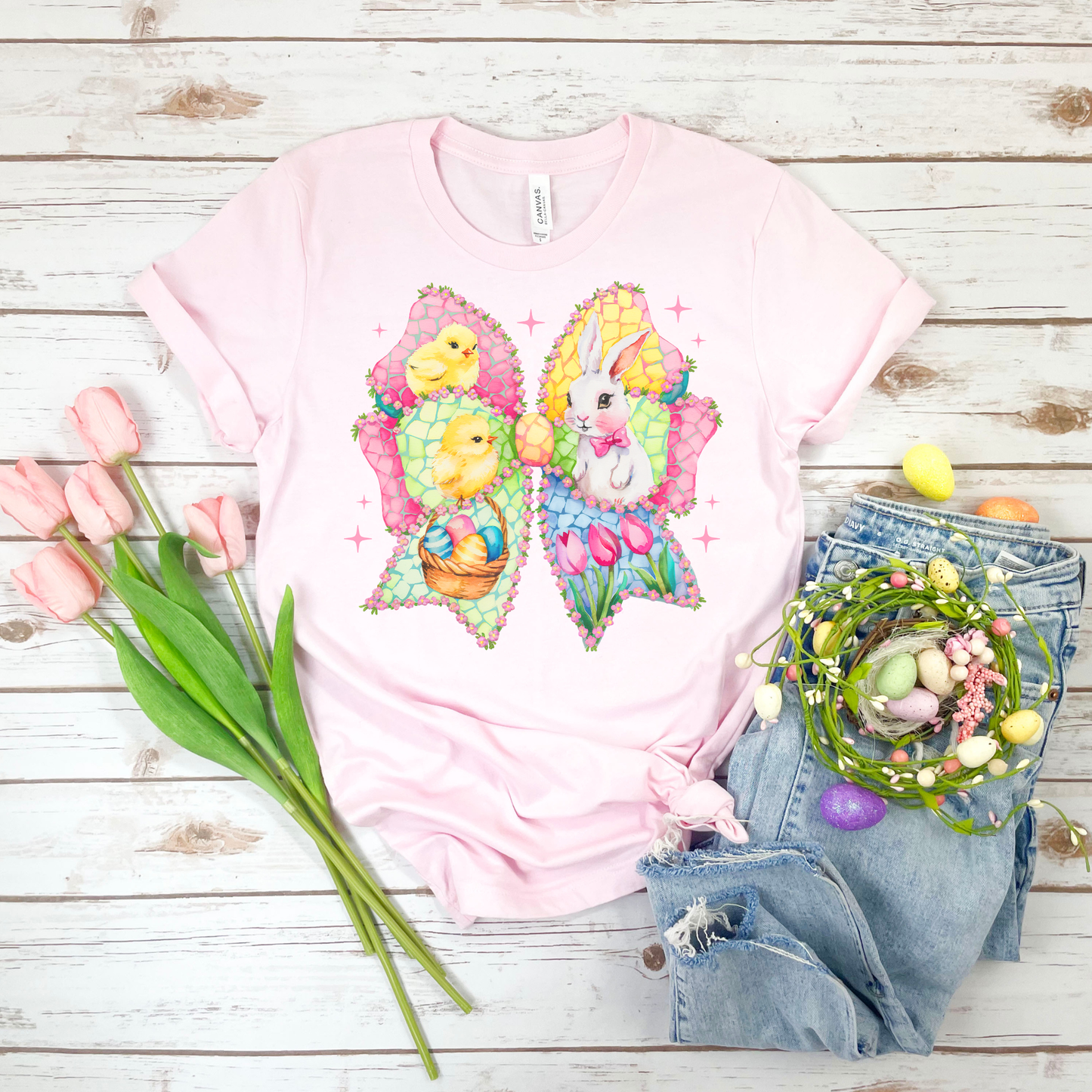 Chick Bow - Soft Pink Bella Canvas