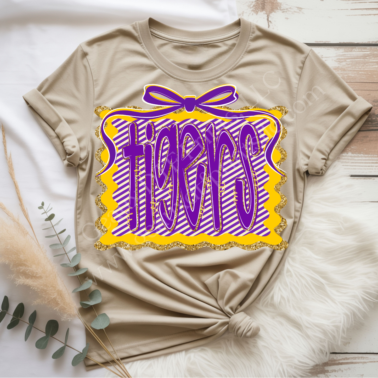 Tigers Bow DTF Single Print