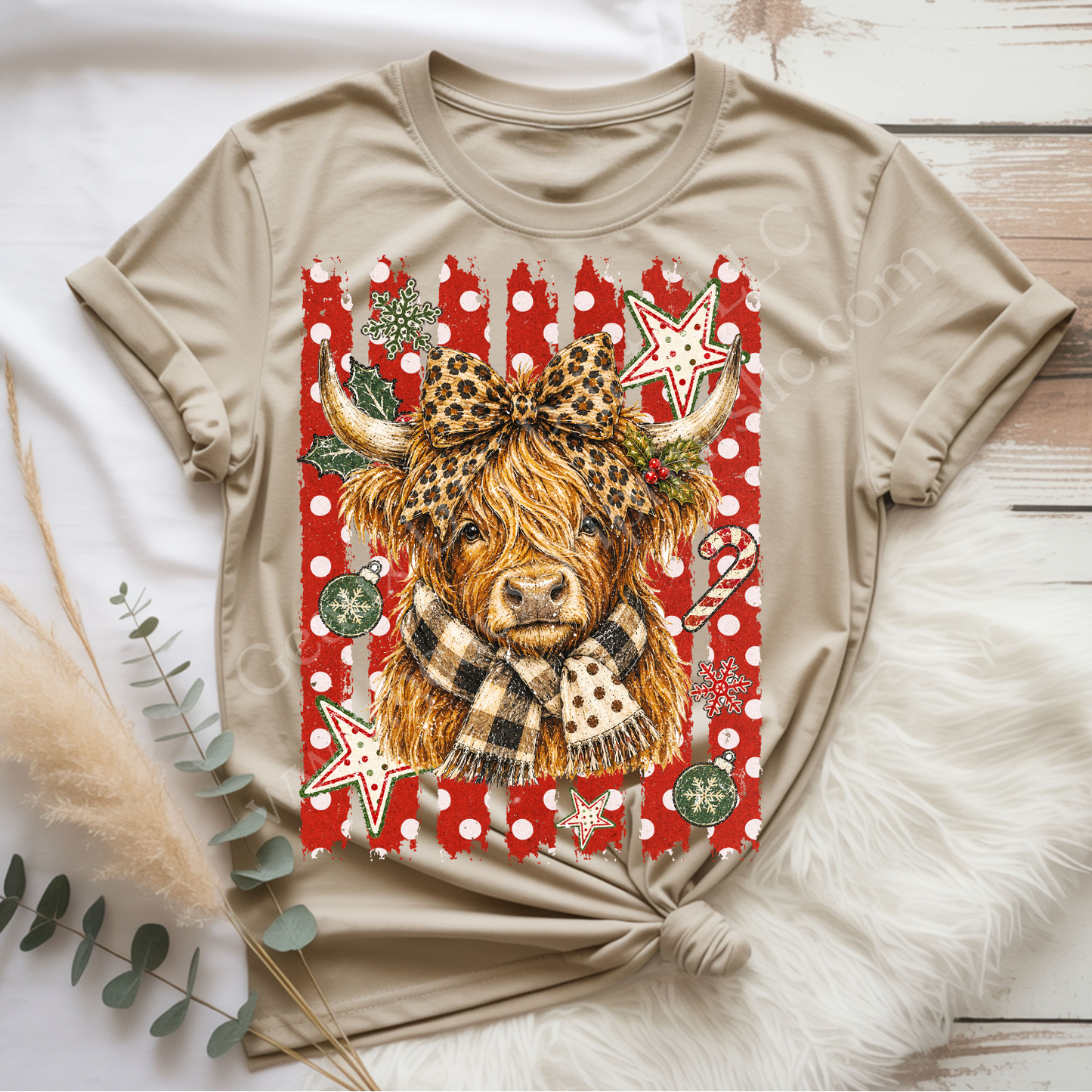 Christmas Cow DTF Single Print