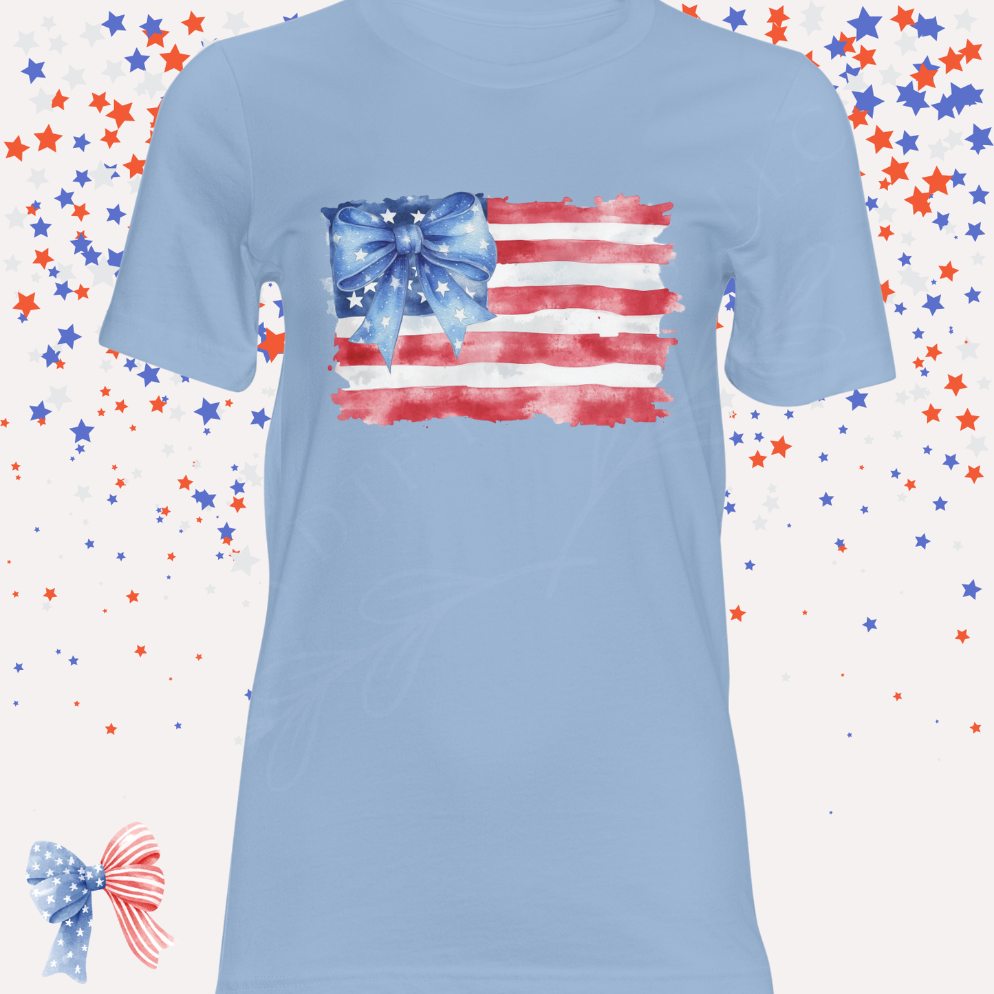 Flag Bow DTF Single Print