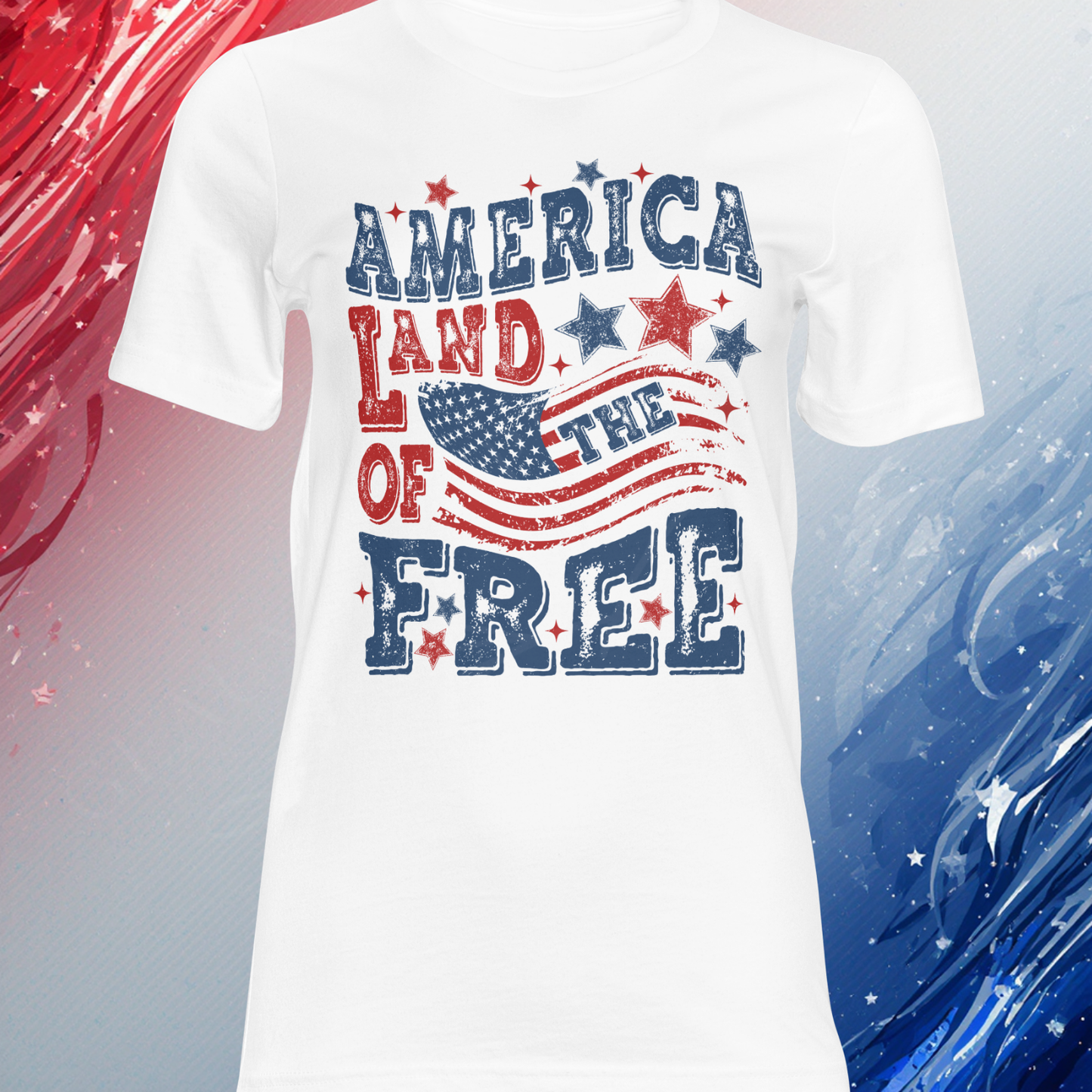 America Land of the Free DTF Single Print