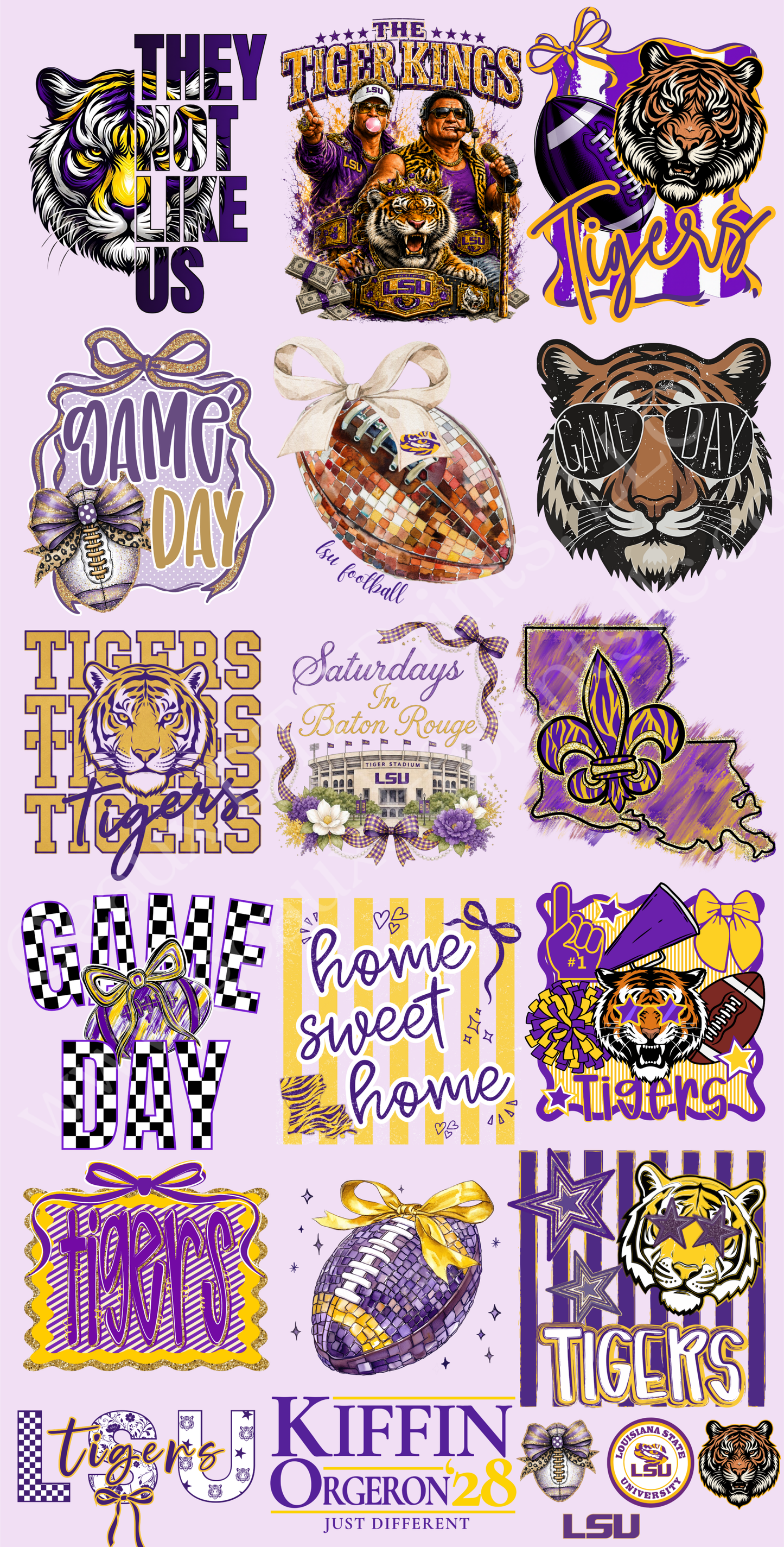 LSU Tigers Gang Sheet