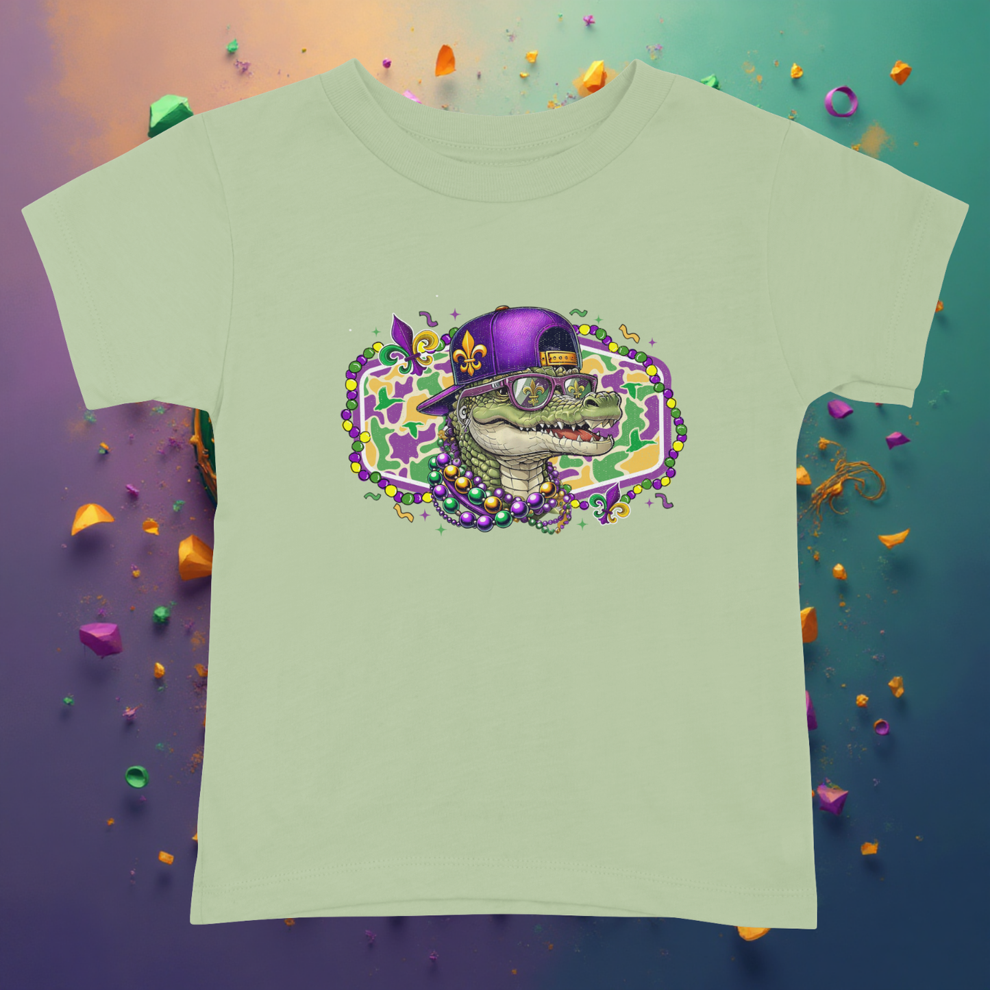 Mardi Gras Gator DTF Single Print