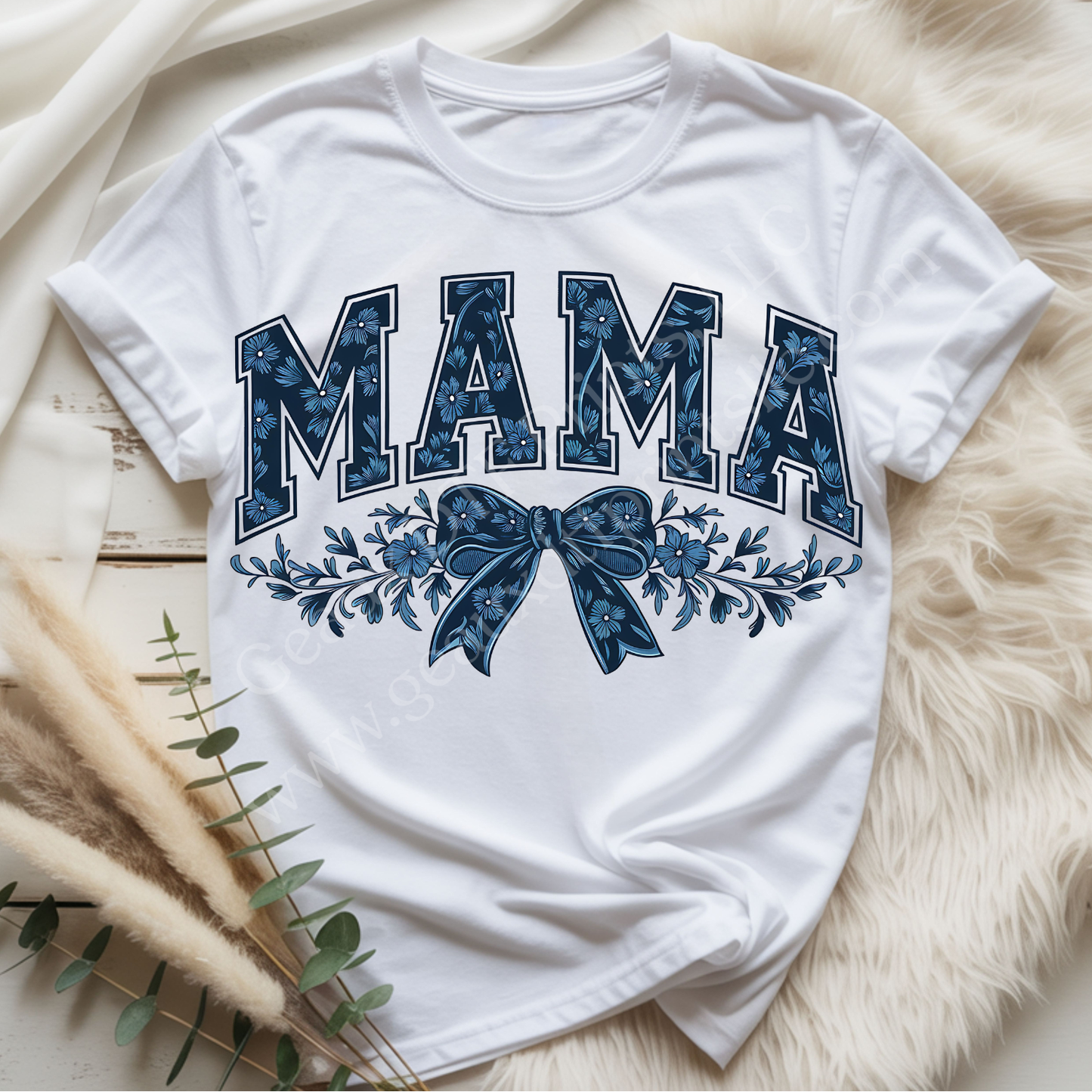 Navy Mama DTF Single Print