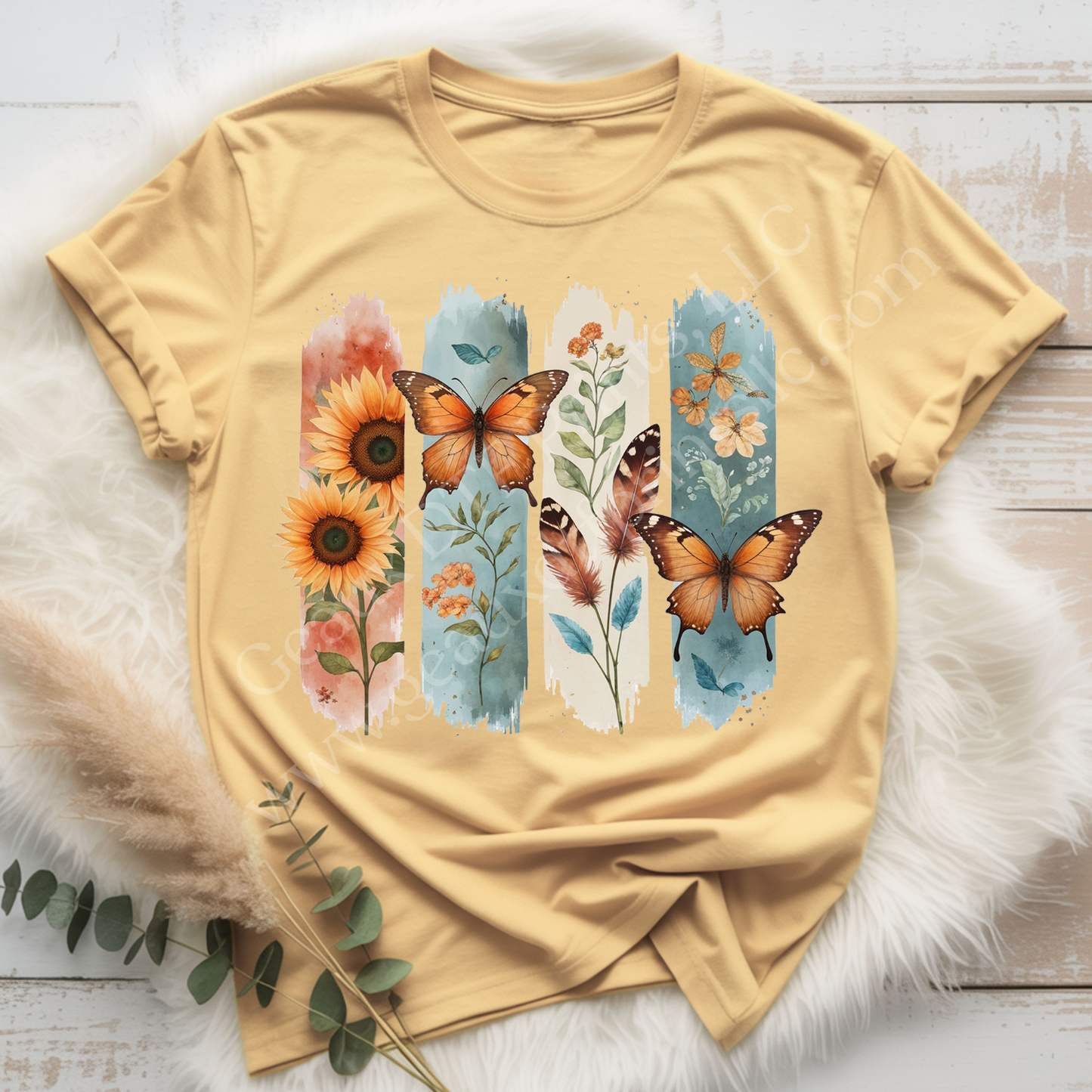 Butterfly Sunflower DTF Single Print