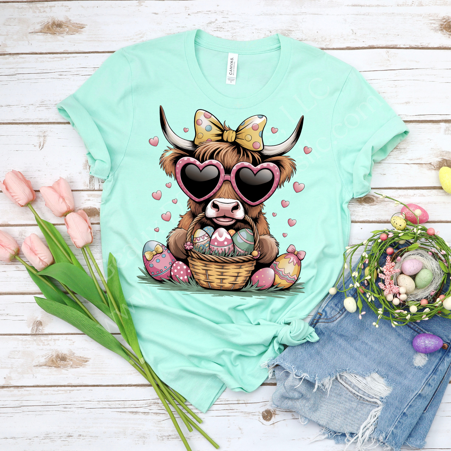 Easter Cow DTF Single Print