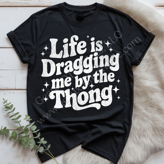 Dragging Me White DTF Single Print