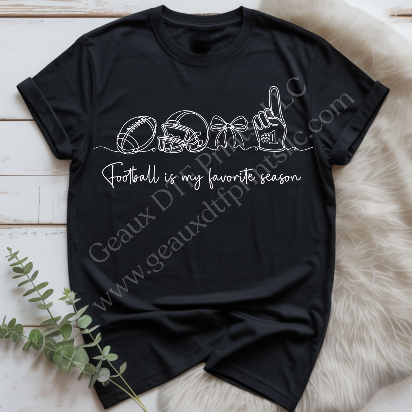Football is my favorite White DTF Single Print