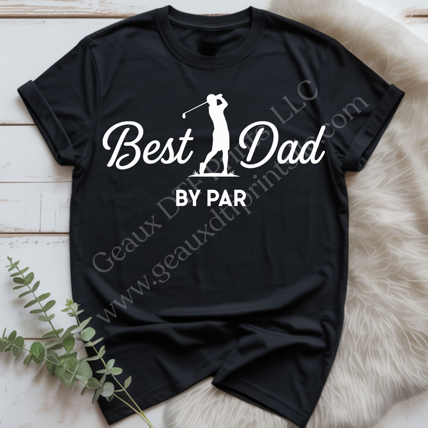 Best Dad By Par White DTF Single Print