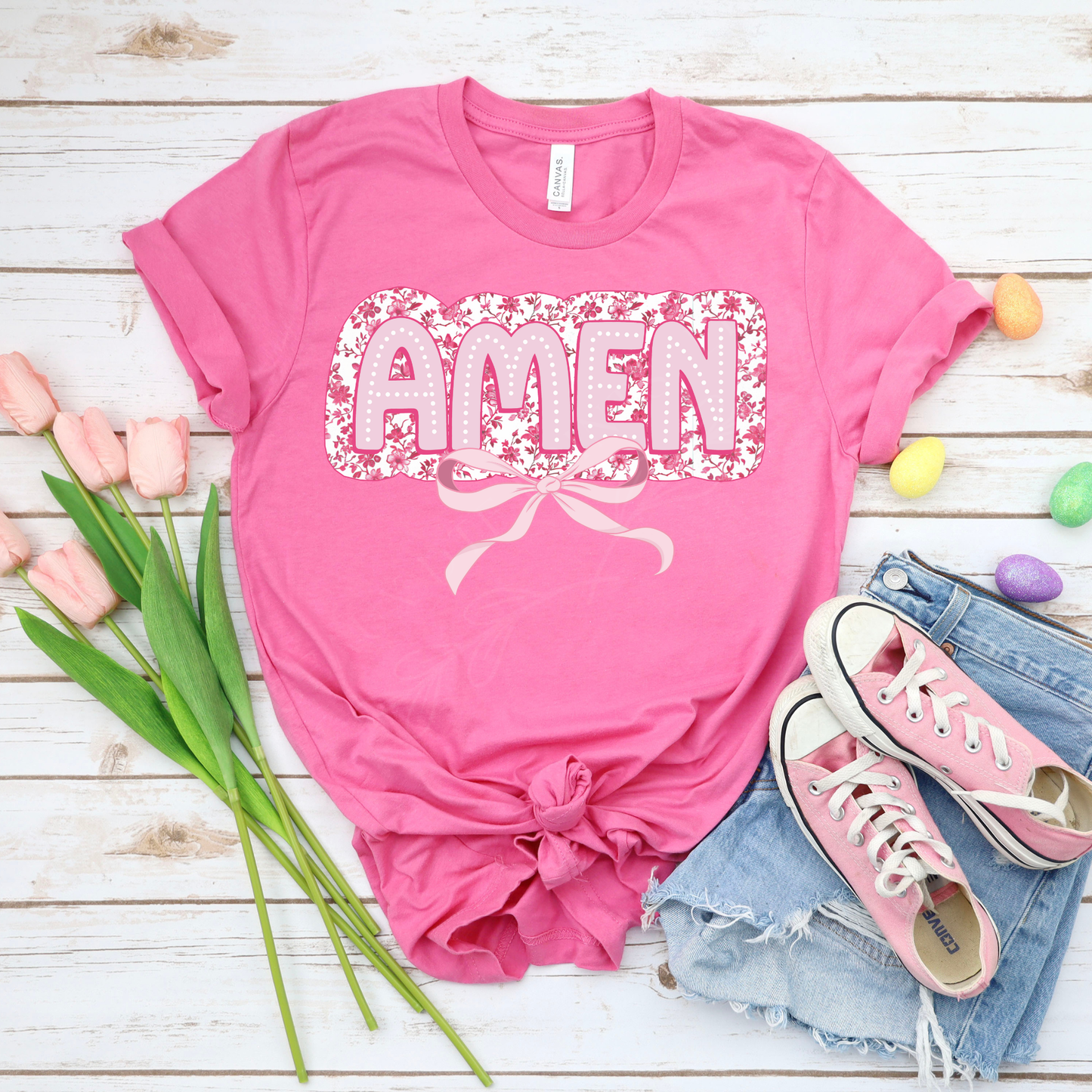 Amen 1 - Charity Pink Bella Canvas