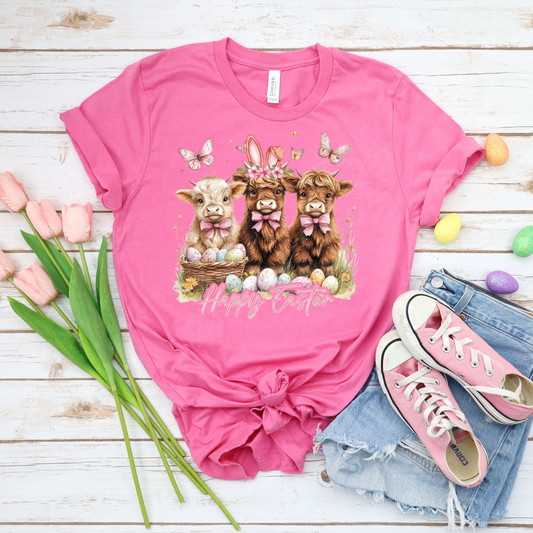 Triple Highland Easter - Charity Pink Bella Canvas