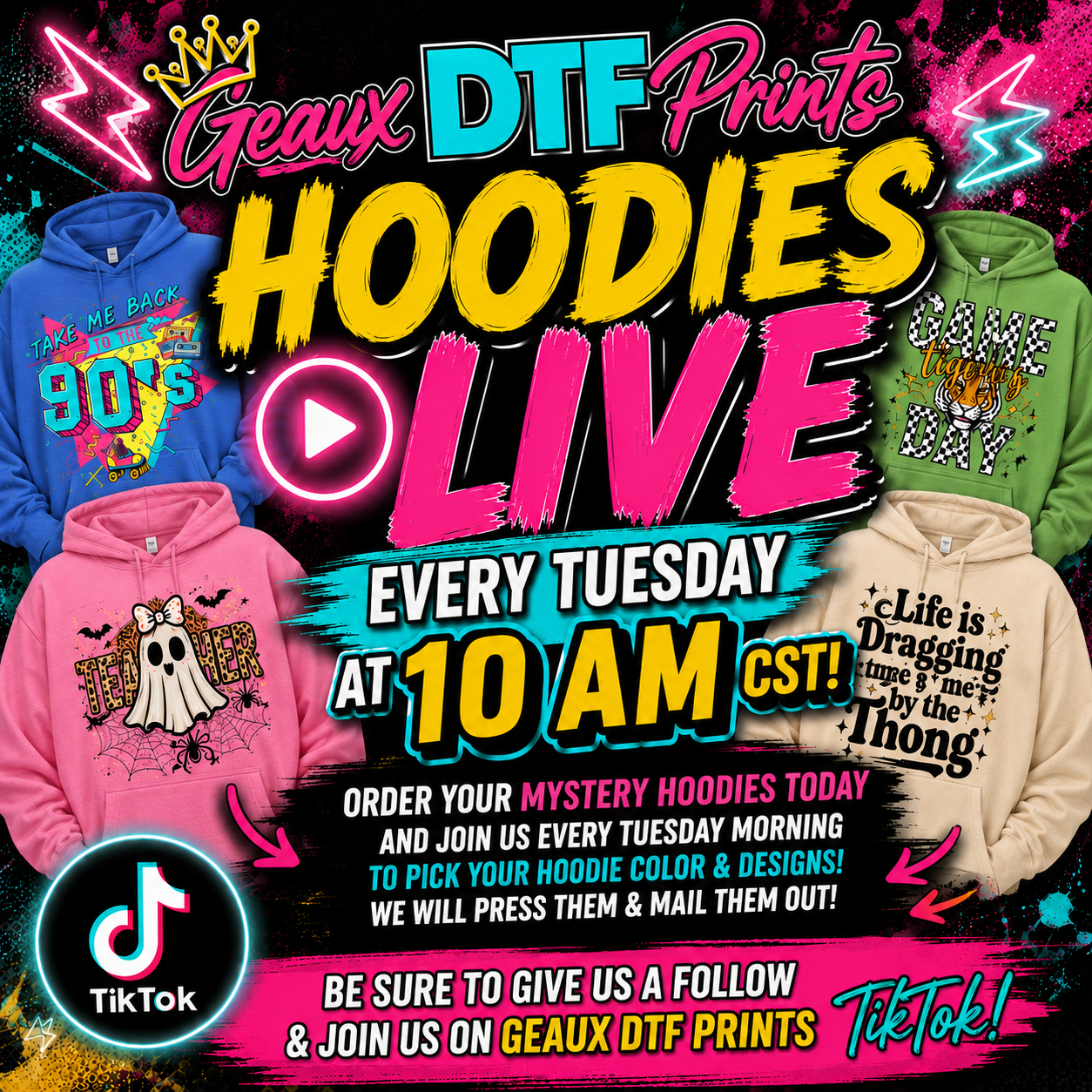 Mystery Hoodies - August 4, 2026 - 12:30pm CST THIS WEEK ONLY!