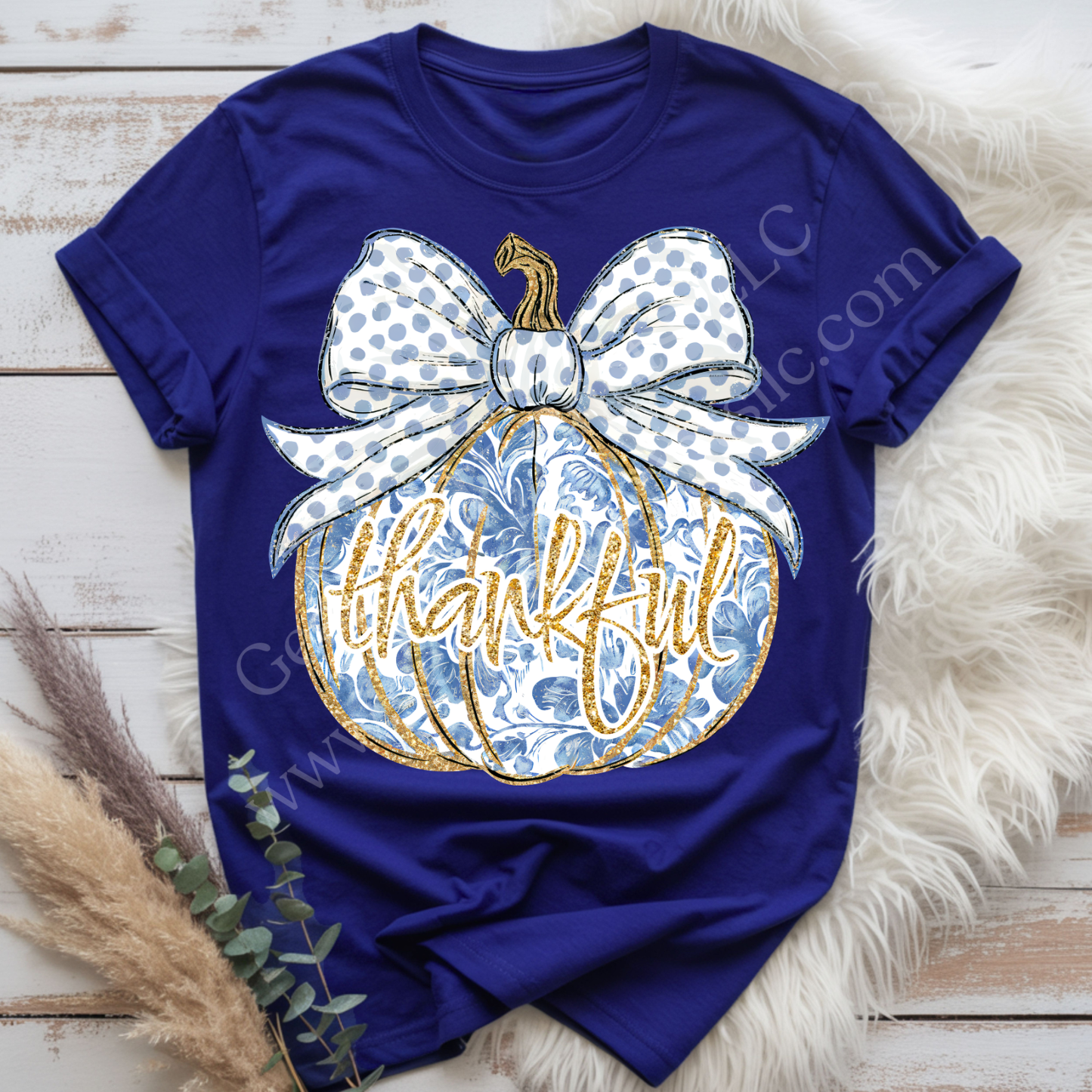 Thankful Blue Pumpkin DTF Single Print