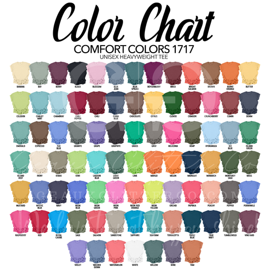 Adult Comfort Colors 1717 T-Shirts - For Apparel to be pressed only!