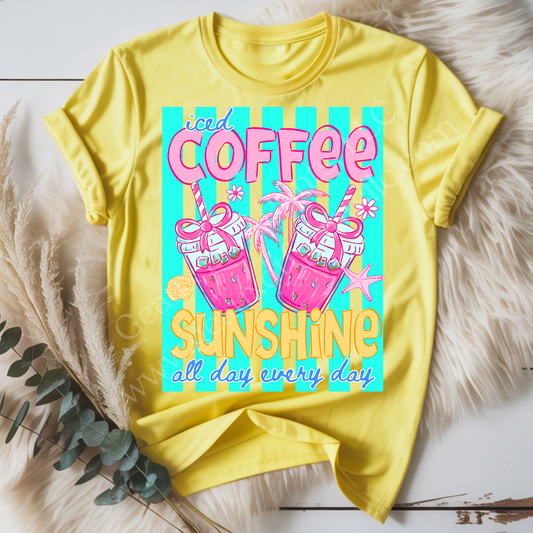 Iced Coffee & Sunshine DTF Single Print