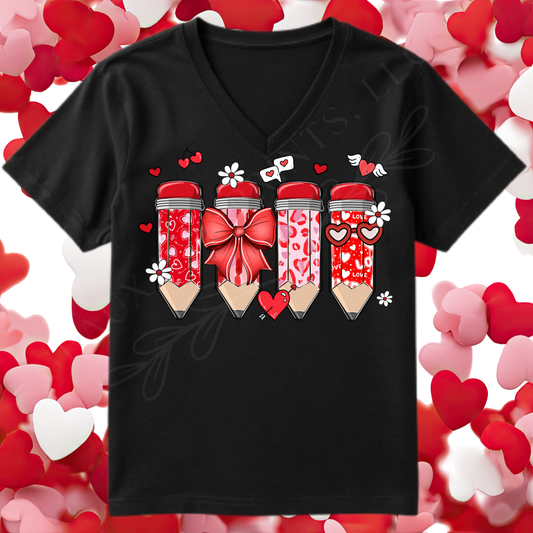 Pencil Valentine's Single DTF Print