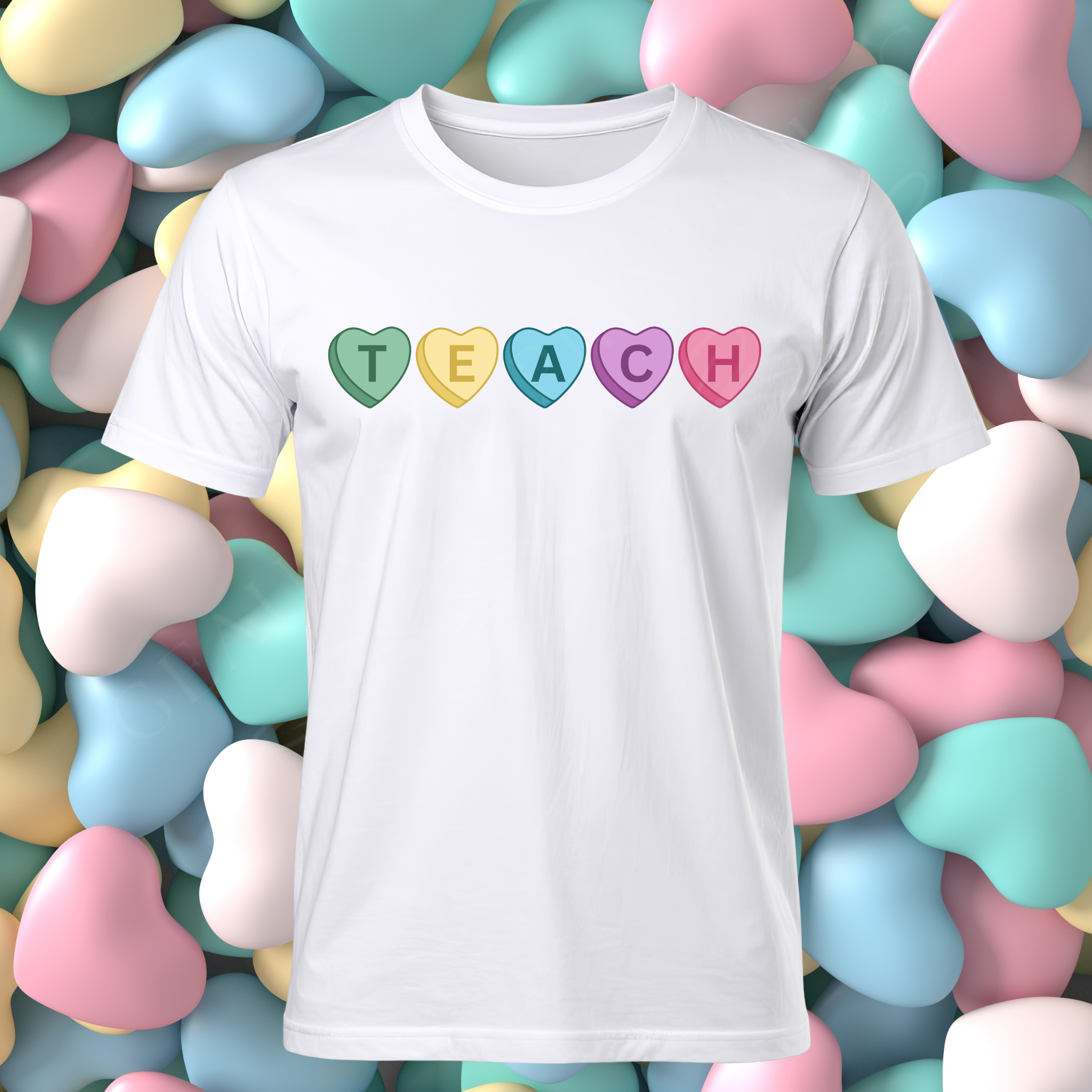 Teach Hearts Single DTF Print