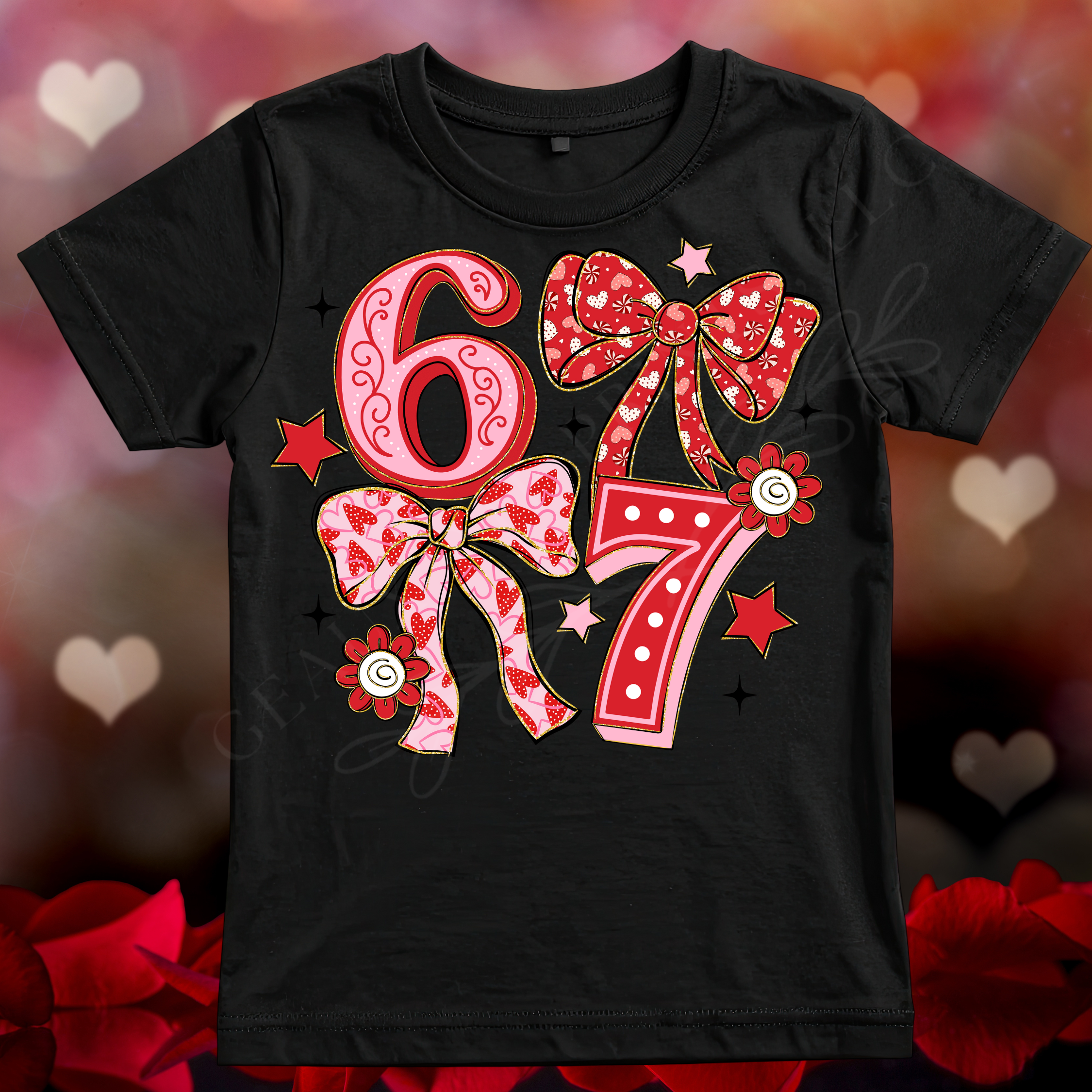 6 7 Bows Single DTF Print
