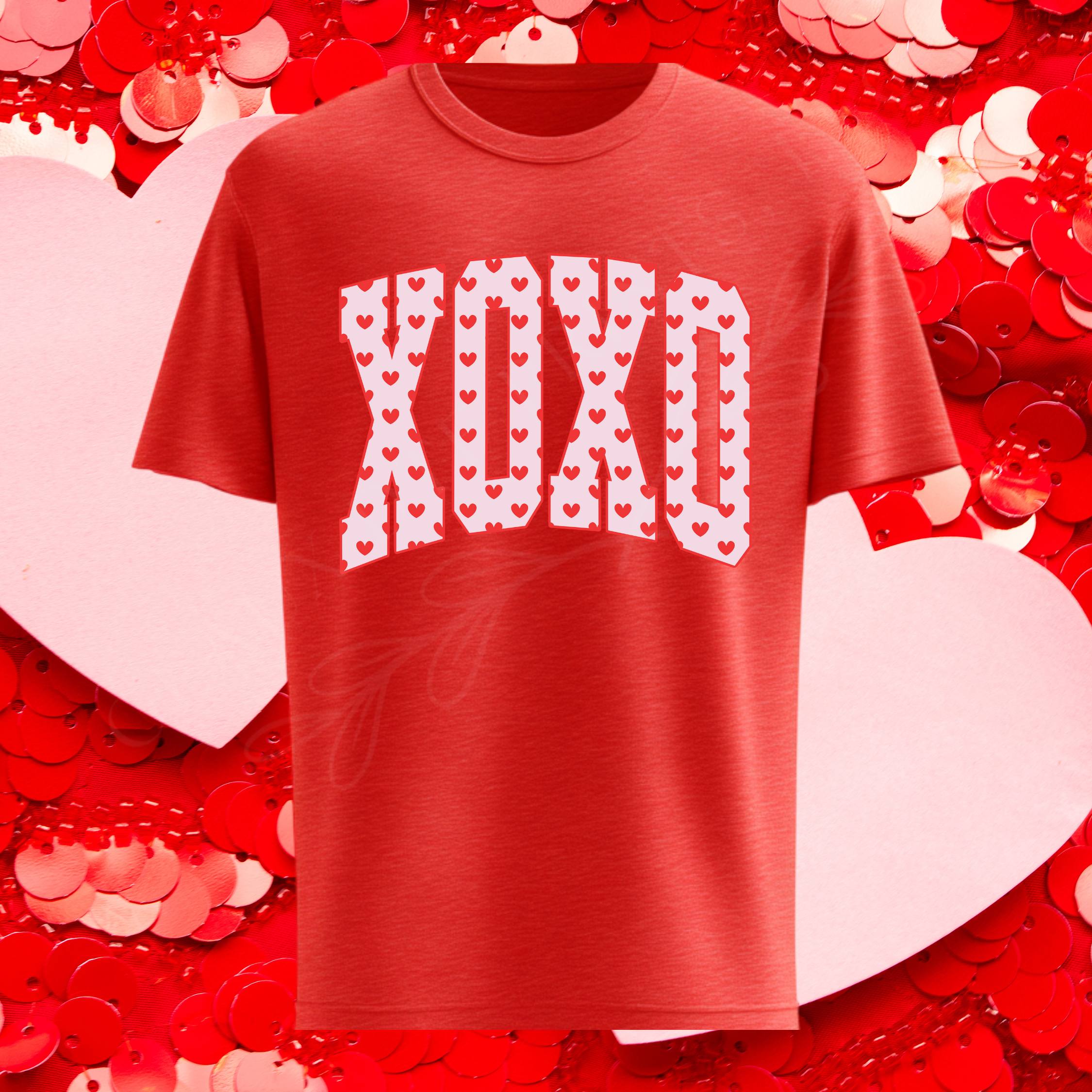 XOXO Hearts DTF Print