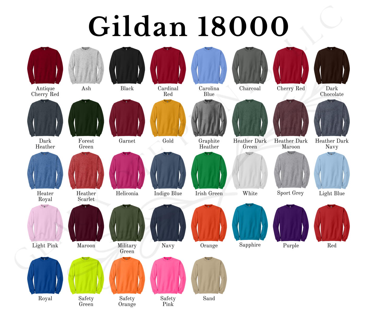 Gildan Unisex Heavy Blend Crewneck Sweatshirt - 18000