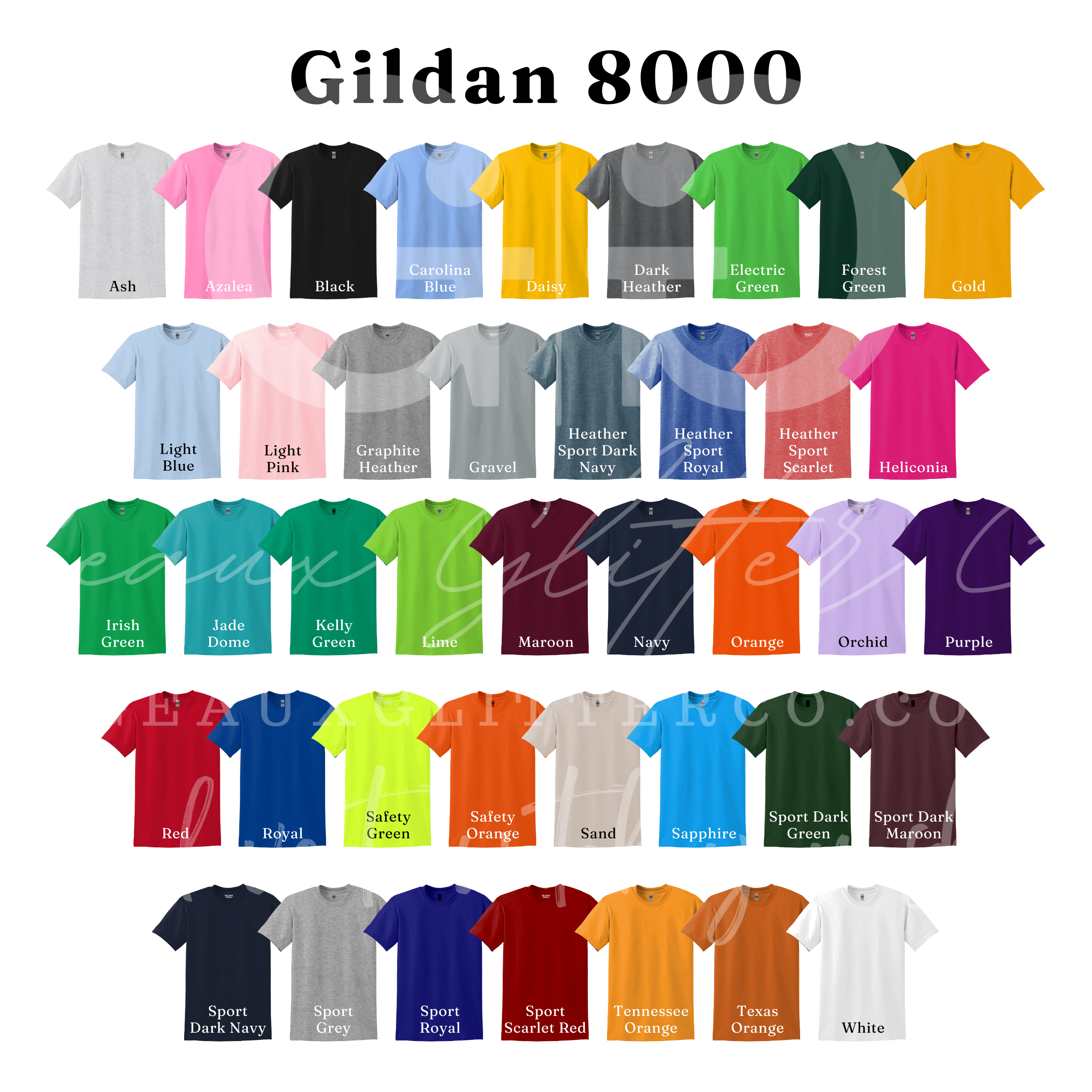 Adult Gildan Dryblend TShirt 8000 Unisex For Pressed Apparel Only