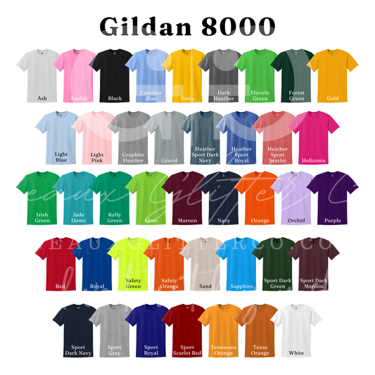 Adult Gildan Dryblend T-Shirt 8000 - Unisex - For Pressed Apparel Only!