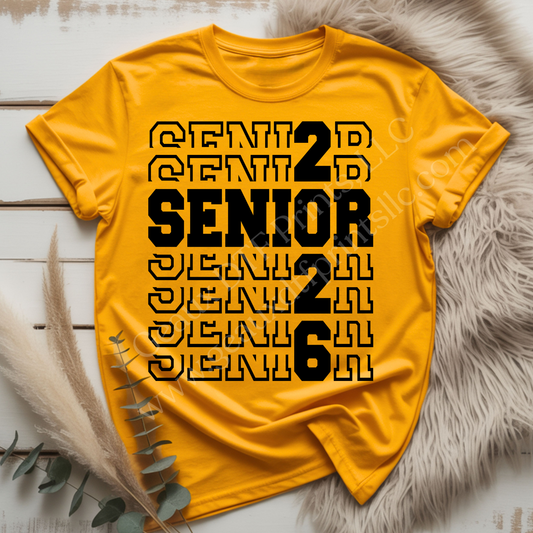 Senior 2026 Black DTF Single Print