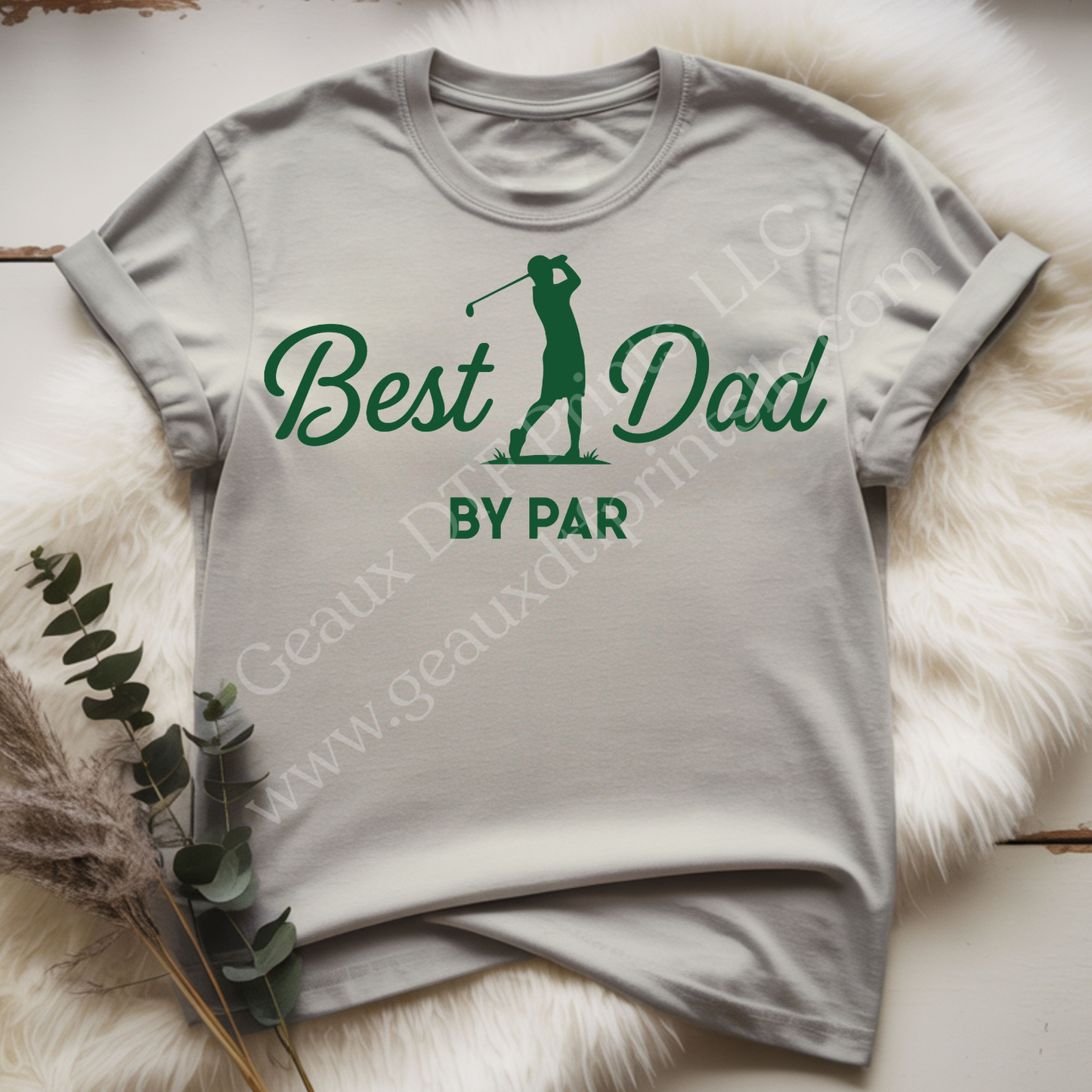Best Dad By Par Green DTF Single Print