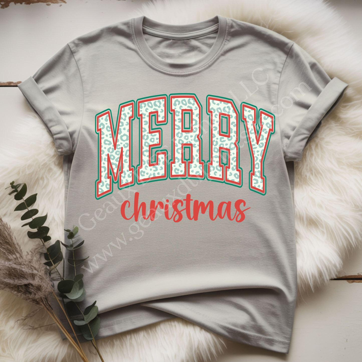 Leopard Merry Christmas DTF Single Print