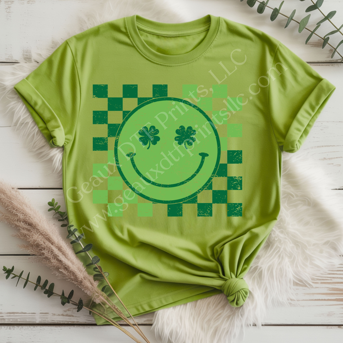 Checkered Smiley DTF Single Print