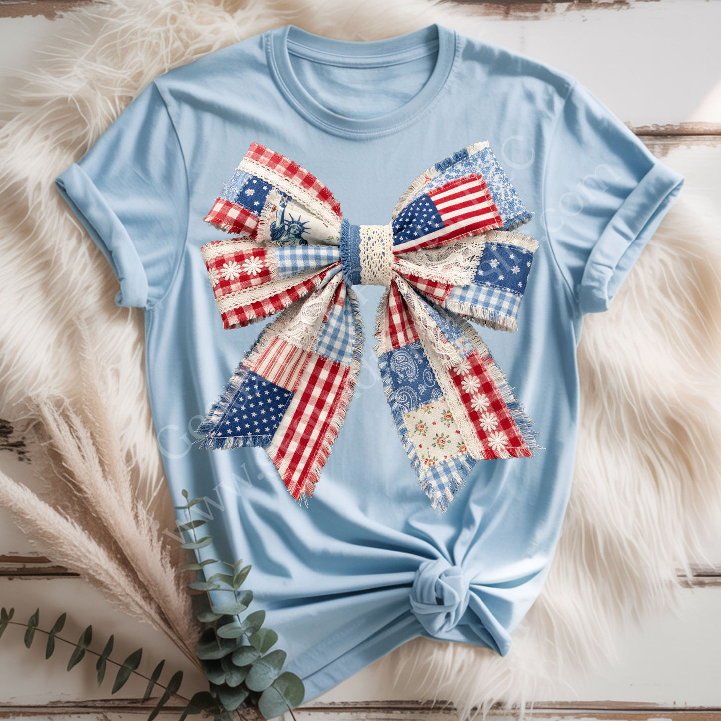 Patchwork Bow DTF Single Print