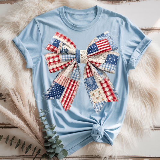 Patchwork Bow DTF Single Print