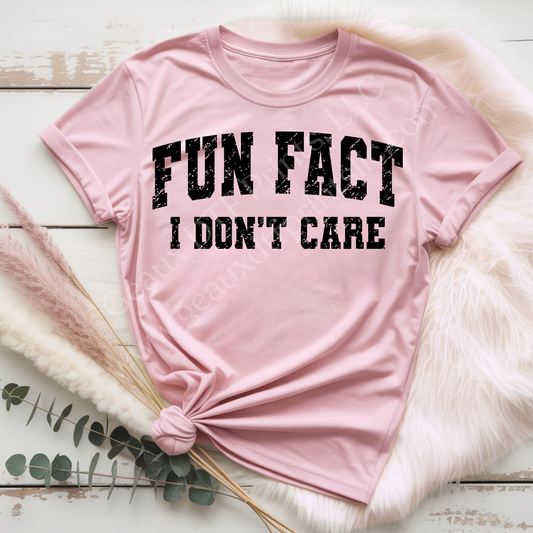 Fun Fact I Don't Care DTF Single Print