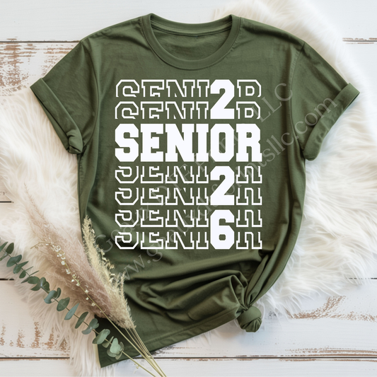 Senior 2026 White DTF Single Print