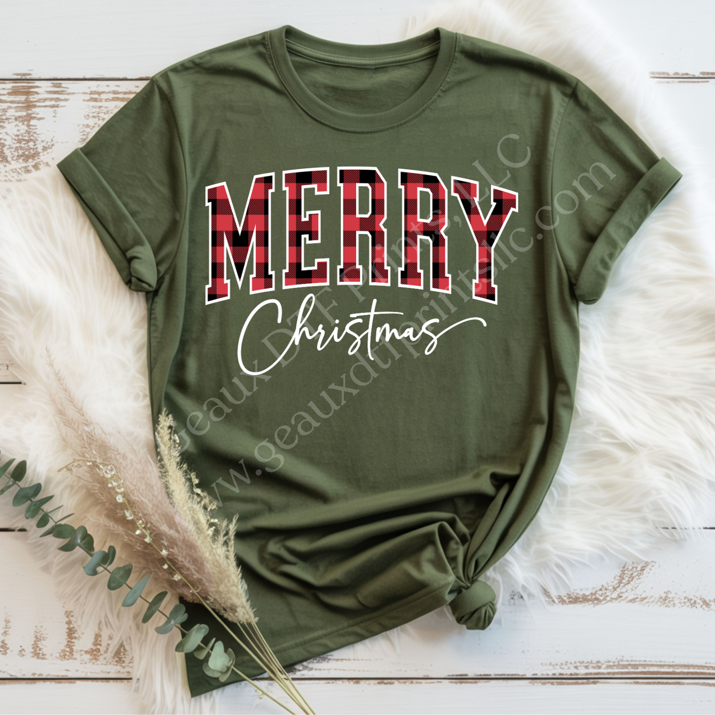 Merry Christmas Red/White DTF Single Print