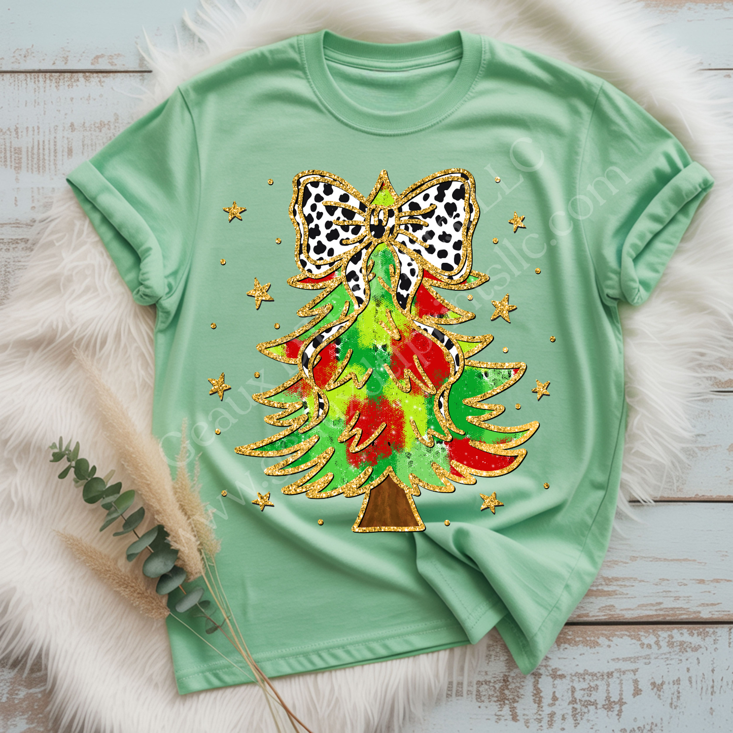 Red/Green Tree DTF Single Print