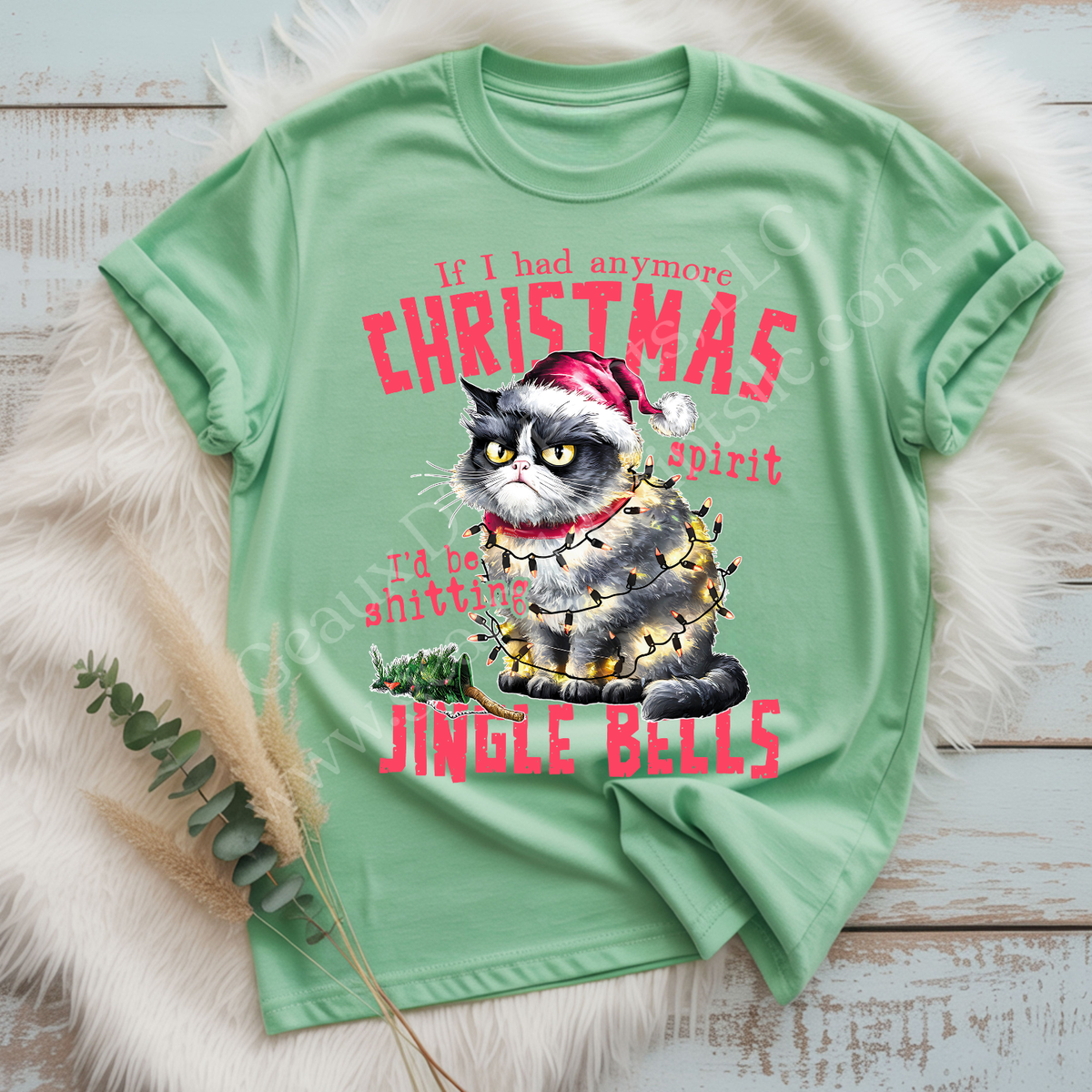 Christmas Spirit Red DTF Single Print