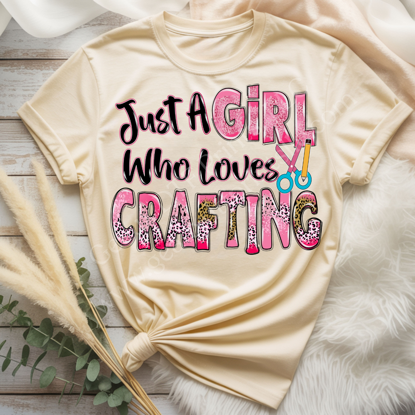 Just A Girl Who Loves Crafting DTF Single Print