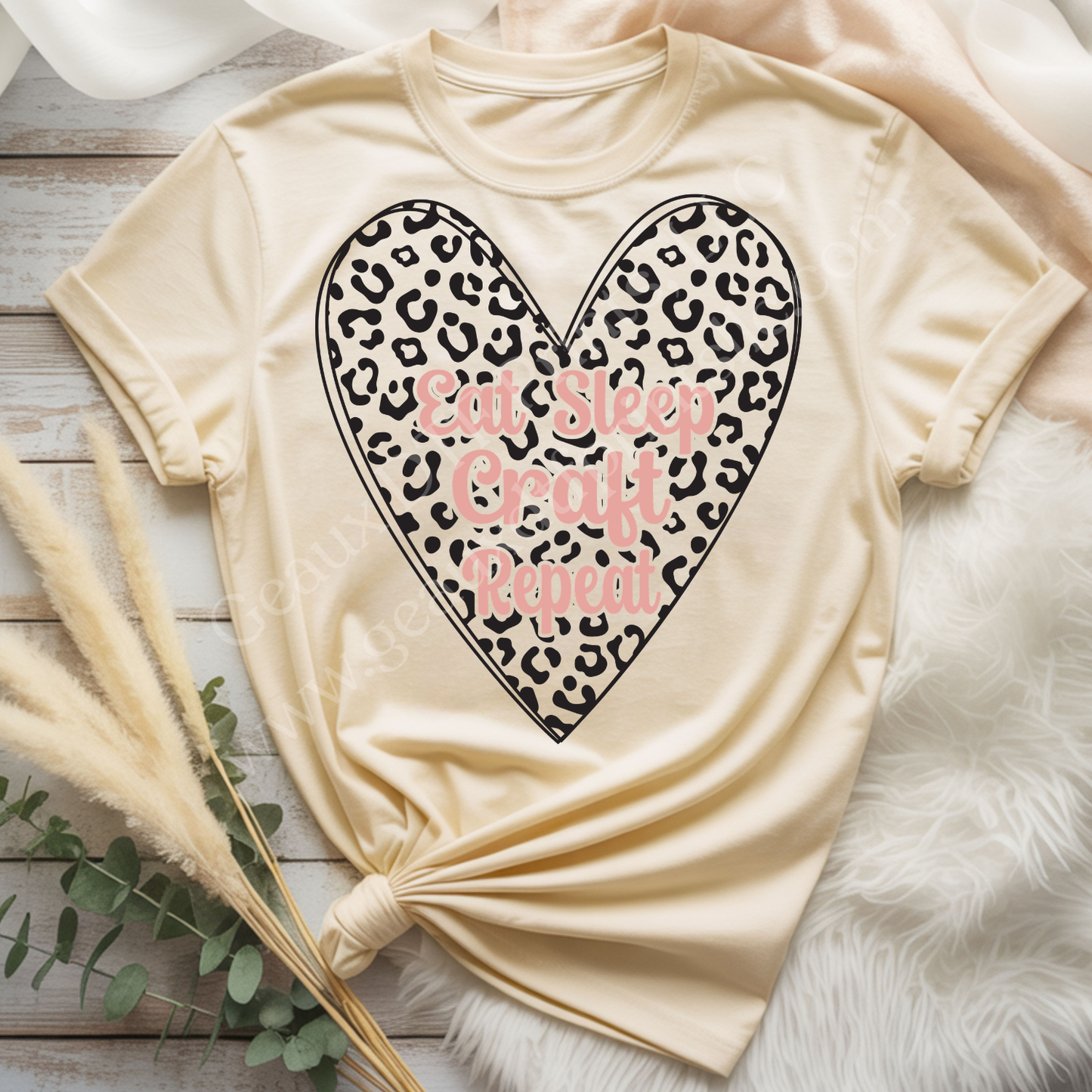 Eat, Sleep, Craft, Repeat DTF Single Print