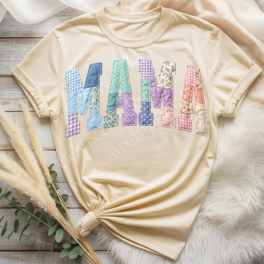 Mama Pastel Patchwork DTF Single Print